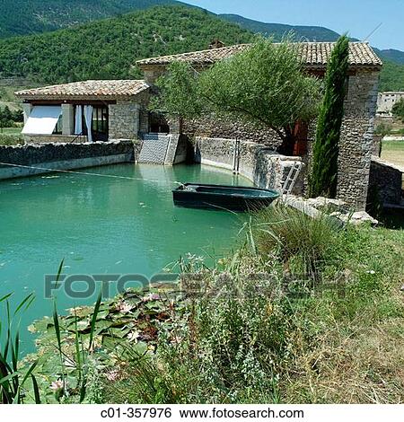 Dr? me river and renovated water driven olive mill house. Dr? me, Provence. France. View Large Photo Image Stock Photograph - Dr? me river and renovated water driven olive mill house. Dr? me, Provence. France.. Fotosearch