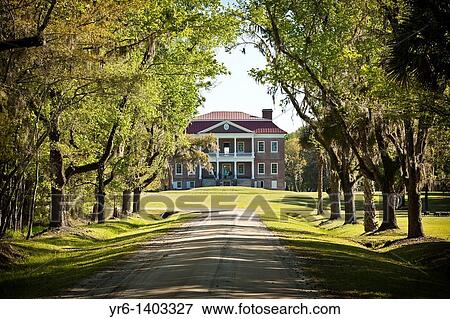 Stock Photo - Drayton Hall Plantation in Charleston, SC Palladian style estate built by John Drayton in 1738. Fotosearch