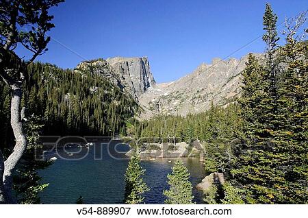 Dream Lake and Hallet Peak, Rocky Mountain National Park, Estes Park, Colorado, USA View Large Photo Image Stock Photo - Dream Lake and Hallet Peak, Rocky Mountain National Park, Estes Park, Colorado, USA. Fotosearch