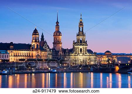 Dresden at night, Germany View Large Photo Image Stock Photo - Dresden at night, Germany. Fotosearch