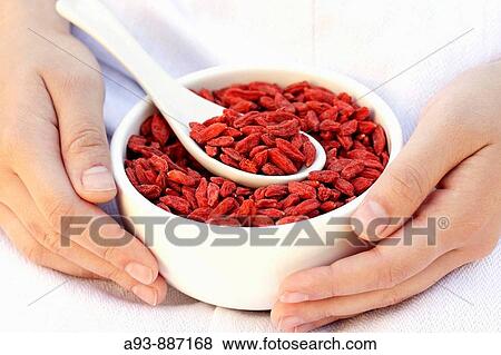 Dried berries of goji (Lycium barbarum) View Large Photo Image Stock Photo - Dried berries of goji (Lycium barbarum). Fotosearch