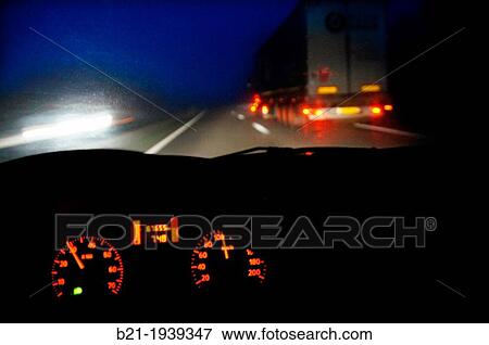 Driving by night on A10, near Bordeaux, Gironde, Aquitaine, France View Large Photo Image Stock Photo - Driving by night on A10, near Bordeaux, Gironde, Aquitaine, France. Fotosearch