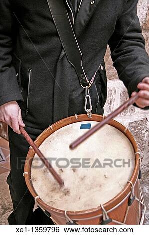 Stock Photograph - drummer, Festes Decennals? 11, Valls, Catalonia, Spain.. Fotosearch