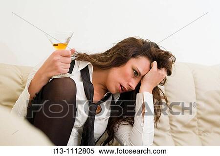 Stock Photography - Drunk young woman. Fotosearch
