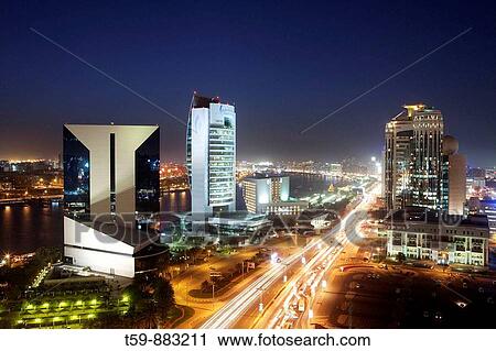 Dubai Creek overview at night, Dubai, United Arabian Emirates View Large Photo Image Stock Image - Dubai Creek overview at night, Dubai, United Arabian Emirates. Fotosearch