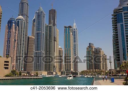 Dubai Marina. Dubai. UAE. View Large Photo Image Stock Photograph - Dubai Marina. Dubai. UAE.. Fotosearch