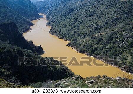 Duero river, between Portugal, to the right of this photo, and Spain, to the left Arribes del Duero Natural Park Perea, Salamanca province Castilla y Le? n Spain View Large Photo Image Stock Image - Duero river, between Portugal, to the right of this photo, and Spain, to the left Arribes del Duero Natural Park Perea, Salamanca province Castilla y Le? n Spain. Fotosearch