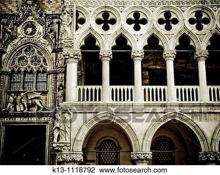 Stock Image - Dukes palace in St Mark's Square, Venice, Italy. Fotosearch
