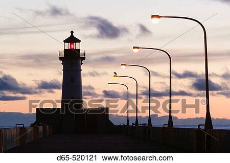 Duluth Harbor- Shipping Channel Lighthouse at Dawn. Duluth. Minnesota. USA. View Large Photo Image Stock Image - Duluth Harbor- Shipping Channel Lighthouse at Dawn. Duluth. Minnesota. USA.. Fotosearch