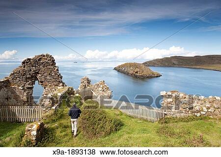 Stock Photo - Duntulm Castle and Tulm Bay, Trotternish, Isle of Skye, Scotland, UK. Fotosearch