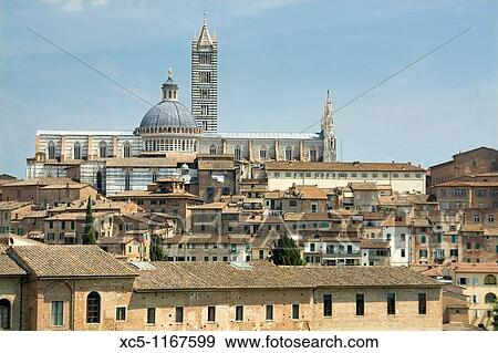 Duomo and the City, Siena, Tuscany, Italy View Large Photo Image Stock Photo - Duomo and the City, Siena, Tuscany, Italy. Fotosearch