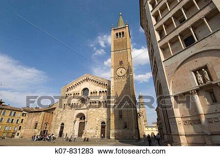 ? Duomo? (cathedral) and baptistry, Parma. Emilia-Romagna, Italy View Large Photo Image Stock Image - ? Duomo? (cathedral) and baptistry, Parma. Emilia-Romagna, Italy. Fotosearch