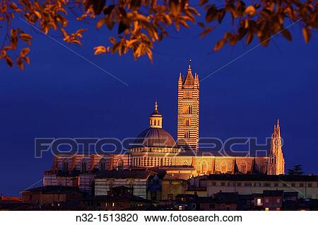 Duomo cathedral at dusk, Siena, UNESCO World Heritage Site, Tuscany, Italy View Large Photo Image Stock Image - Duomo cathedral at dusk, Siena, UNESCO World Heritage Site, Tuscany, Italy. Fotosearch