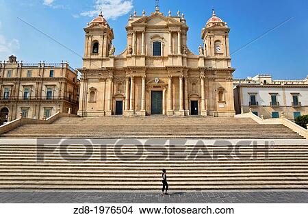 duomo square in noto, sicily. View Large Photo Image Picture - duomo square in noto, sicily.. Fotosearch