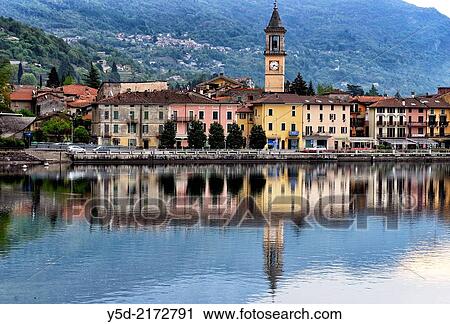early morning in Porlezza - town on Lake Lugano at sunset, Province of Como, Lombardy, Italy. View Large Photo Image Stock Image - early morning in Porlezza - town on Lake Lugano at sunset, Province of Como, Lombardy, Italy.. Fotosearch