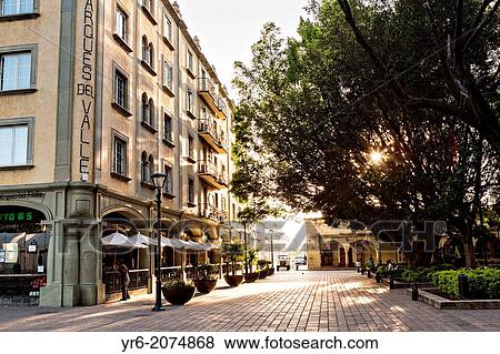 Early morning in the historic Zocalo or plaza in Oaxaca, Mexico. View Large Photo Image Stock Photo - Early morning in the historic Zocalo or plaza in Oaxaca, Mexico.. Fotosearch