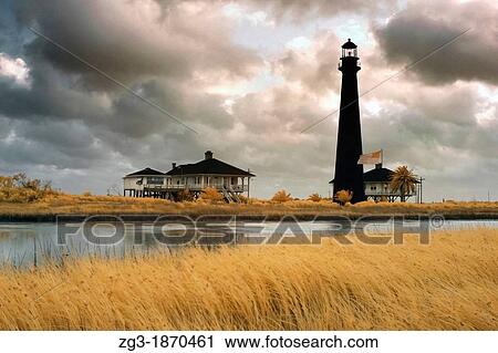 Early morning light with storm clouds at Point Bolivar Lighthouse, Galveston, Texas, Gulf Coast View Large Photo Image Stock Image - Early morning light with storm clouds at Point Bolivar Lighthouse, Galveston, Texas, Gulf Coast. Fotosearch