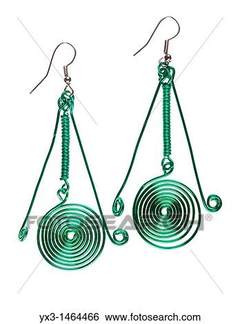 Stock Photograph - Earrings isolated on white. Fotosearch