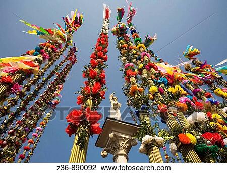Stock Image - Easter Sunday, tallest Palms Contest in Lipnica Murowana, Poland. Fotosearch