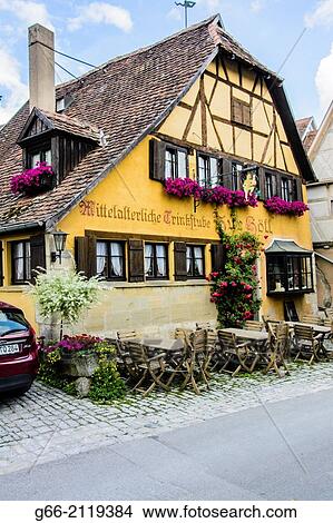 Eating establishment, Rothenburg ob der Tauber, Rothenburg, Bavaria, Germany. View Large Photo Image Picture - Eating establishment, Rothenburg ob der Tauber, Rothenburg, Bavaria, Germany.. Fotosearch