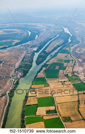 Ebro river meander Sastago Village Zaragoza Province, Aragon, Spain, Europe. View Large Photo Image Stock Photo - Ebro river meander Sastago Village Zaragoza Province, Aragon, Spain, Europe.. Fotosearch