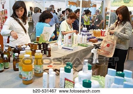 Ecological drinks and cosmetics. Bioterra, fair of organic products, ecological management and the environment, FICOBA, Basque Coast International Fair. Irun, Gipuzkoa, Basque Country, Spain View Large Photo Image Stock Photo - Ecological drinks and cosmetics. Bioterra, fair of organic products, ecological management and the environment, FICOBA, Basque Coast International Fair. Irun, Gipuzkoa, Basque Country, Spain. Fotosearch