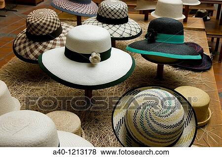 Ecuador. Cuenca city. Hat shop craftsmen. View Large Photo Image Stock Photo - Ecuador. Cuenca city. Hat shop craftsmen.. Fotosearch