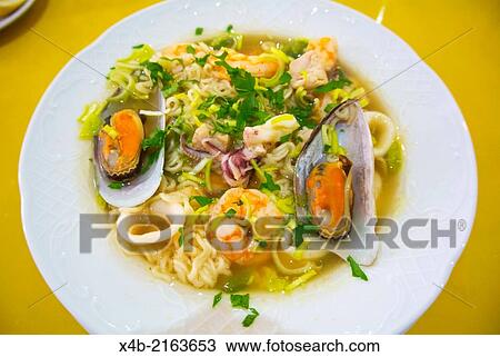 Ecuadorian seafood soup, Arrecife, Lanzarote, Canary Islands, Spain, Europe. View Large Photo Image Stock Image - Ecuadorian seafood soup, Arrecife, Lanzarote, Canary Islands, Spain, Europe.. Fotosearch