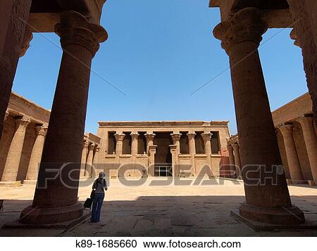 Stock Image - Edfu Temple dedicated to Horus, High Egypt. Fotosearch