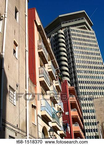 Edifici Colom building and houses, El Raval neighborhood, Barcelona, Catalonia, Spain View Large Photo Image Stock Image - Edifici Colom building and houses, El Raval neighborhood, Barcelona, Catalonia, Spain. Fotosearch