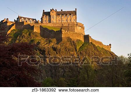 Edinburgh castle at sunset View Large Photo Image Stock Image - Edinburgh castle at sunset. Fotosearch