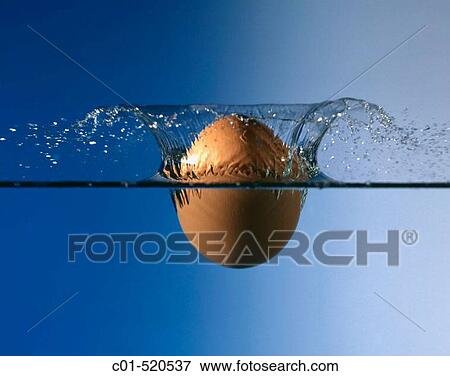 Egg falling into water in front of blue background. View Large Photo Image Stock Photo - Egg falling into water in front of blue background.. Fotosearch