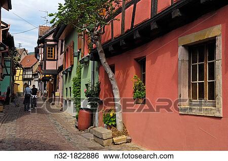 Eguisheim, Alsace Wine Route, Haut-Rhin, Alsace, France, Europe View Large Photo Image Stock Photograph - Eguisheim, Alsace Wine Route, Haut-Rhin, Alsace, France, Europe. Fotosearch