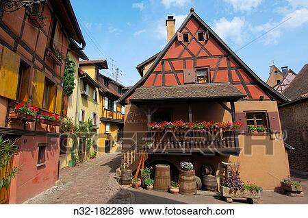Eguisheim, Alsace Wine Route, Haut-Rhin, Alsace, France, Europe View Large Photo Image Stock Photograph - Eguisheim, Alsace Wine Route, Haut-Rhin, Alsace, France, Europe. Fotosearch