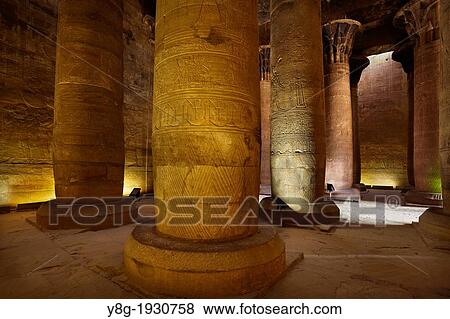 Egypt - Edfu Temple, the chamber with columns inside the Temple of Horus, Edfu, South Egypt View Large Photo Image Stock Photo - Egypt - Edfu Temple, the chamber with columns inside the Temple of Horus, Edfu, South Egypt. Fotosearch