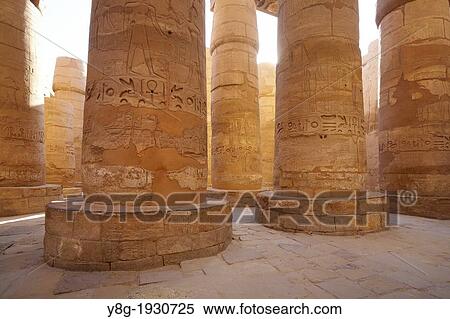 Stock Photography - Egypt - Hypostyle Hall in Amun-Re Temple, complex of temples at Karnak, Upper Egypt. Fotosearch