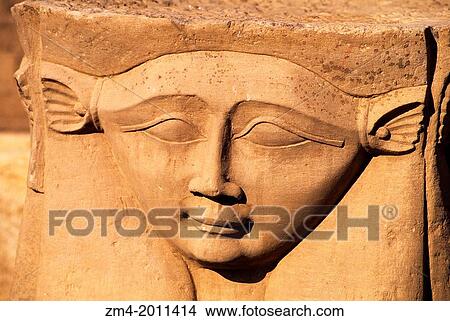 EGYPT, NILE RIVER, NEAR DENDERA, TEMPLE OF HATHOR, CARVING OF HATHOR. View Large Photo Image Picture - EGYPT, NILE RIVER, NEAR DENDERA, TEMPLE OF HATHOR, CARVING OF HATHOR.. Fotosearch