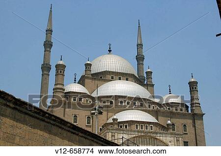 Egyptian landmark Mohammed Ali mosque (Alabaster mosque) on top of Saladin Al Aywbi citadel in Cairo. Egypt View Large Photo Image Picture - Egyptian landmark Mohammed Ali mosque (Alabaster mosque) on top of Saladin Al Aywbi citadel in Cairo. Egypt. Fotosearch