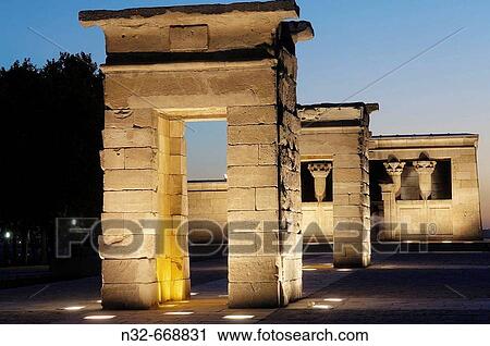 Egyptian temple of Debod (2nd century b. C. ) at dusk, Madrid. Spain View Large Photo Image Stock Image - Egyptian temple of Debod (2nd century b. C. ) at dusk, Madrid. Spain. Fotosearch