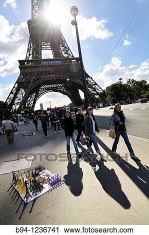 Eiffel tower and souvenirs. Paris, France. View Large Photo Image Stock Image - Eiffel tower and souvenirs. Paris, France.. Fotosearch