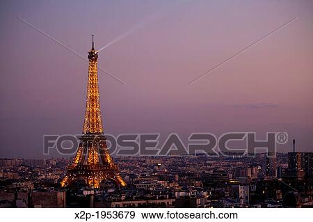 Eiffel Tower at night, Paris, Ile de France, France, Europe. View Large Photo Image Stock Photo - Eiffel Tower at night, Paris, Ile de France, France, Europe.. Fotosearch