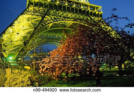 Eiffel tower, illumination, spring, Paris. France View Large Photo Image Stock Image - Eiffel tower, illumination, spring, Paris. France. Fotosearch