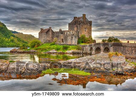 Eilean Donan castle and Loch Duich, Dornie, Highlands Region, Scotland, UK View Large Photo Image Stock Photo - Eilean Donan castle and Loch Duich, Dornie, Highlands Region, Scotland, UK. Fotosearch