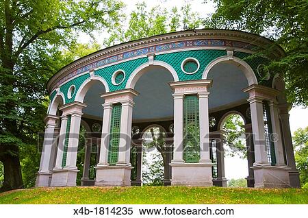 Stock Photography - Ekotemplet the Echo temple 1790 outdoor dining area Hagaparken the Haga Park in Solna district Stockholm Sweden Europe. Fotosearch