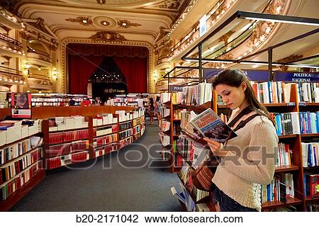 Stock Image - El Ateneo bookstore. Barrio Norte. Buenos Aires. Argentina.. Fotosearch