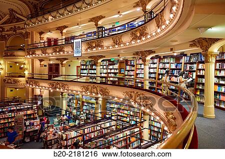 Stock Photograph - El Ateneo bookstore. Barrio Norte. Buenos Aires. Argentina.. Fotosearch