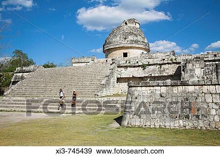 Stock Photo - El Caracol, The Observatory, Chichen Itza Archaeological Site, Chichen Itza, Yucatan State, Mexico. Fotosearch