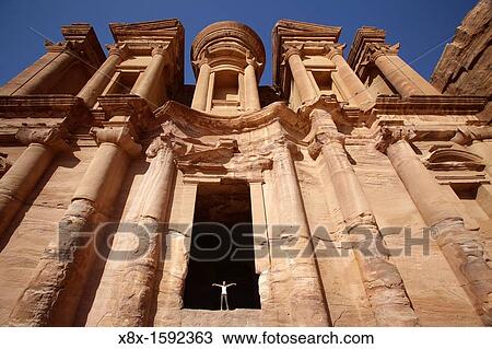 Stock Image - El Deir or Monastery, Petra, Jordan. Fotosearch