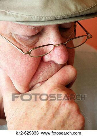 Elderly man contemplating something View Large Photo Image Stock Image - Elderly man contemplating something. Fotosearch