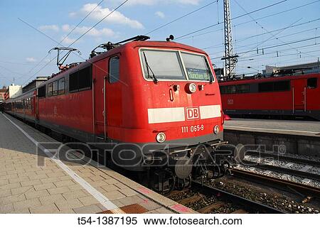Electric locomotive class 111 in Munich station in a regional express train View Large Photo Image Stock Photography - Electric locomotive class 111 in Munich station in a regional express train. Fotosearch